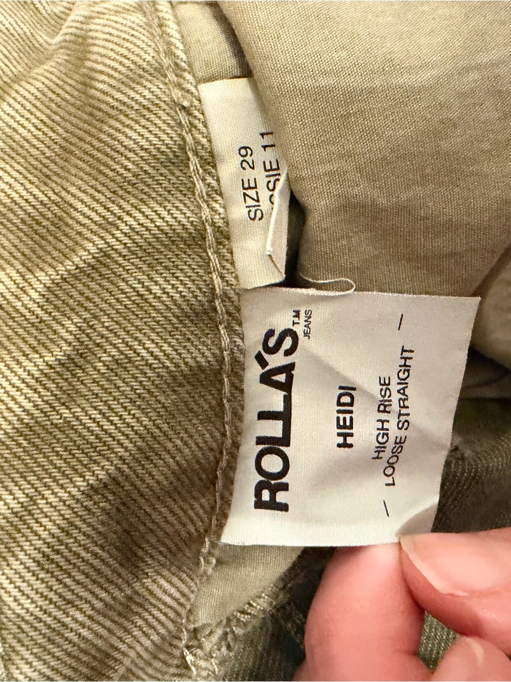 ROLLA'S Olive Green Denim Pants 👖 Heidi - Picture 5 of 5